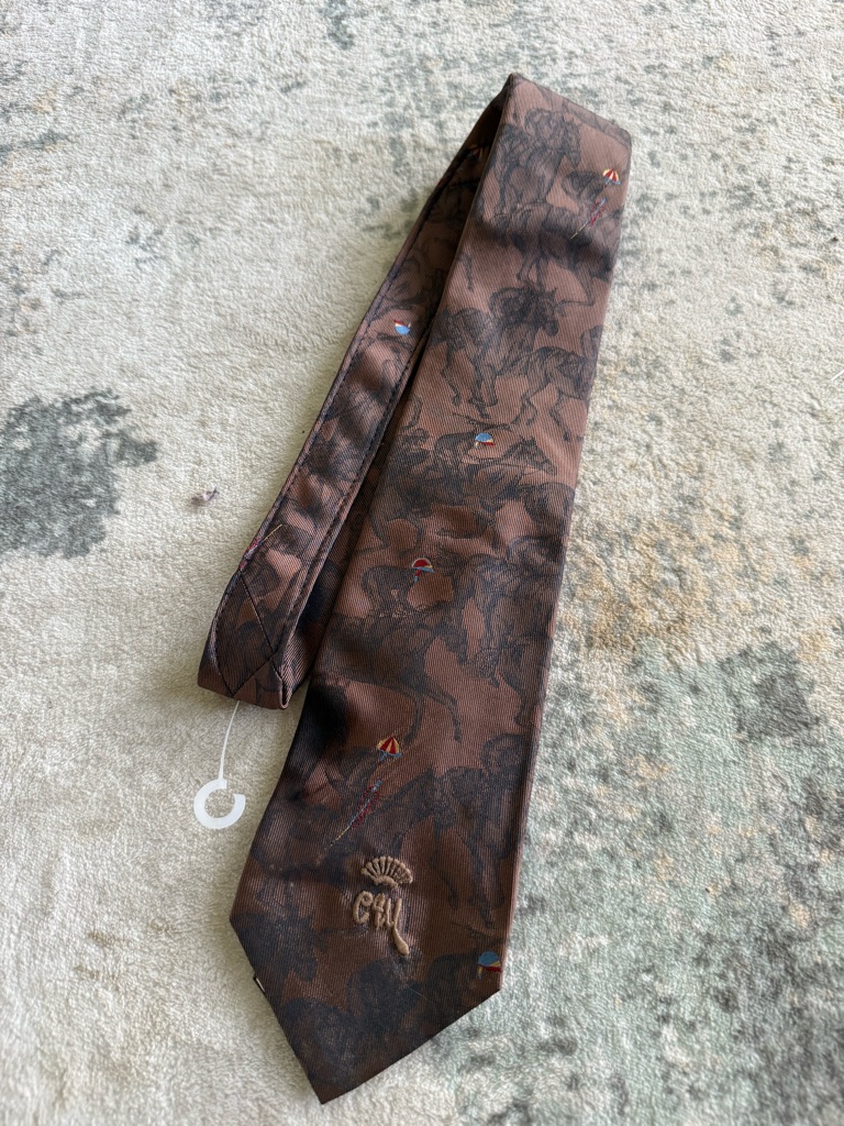 Countess Mara Mens Luxury Brown EquestrianKentucky Derby Silk Tie